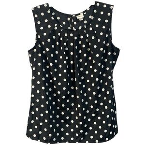 Merona Sleeveless Black and White Polka Dot Blouse Size Large